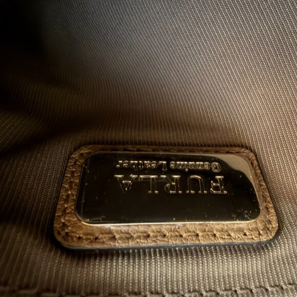 Furla Alex bag dome-shaped satchel in brown and beige leather - Picture 6 of 6